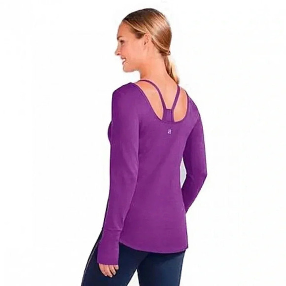 3/$25 AMOENA Magenta Scoop Neck Activewear Top Size S - Picture 4 of 16